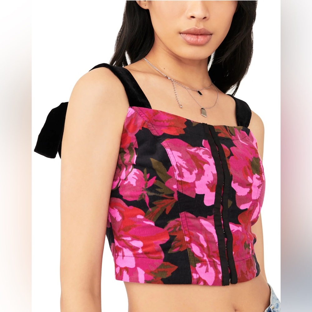 Free People Floral Cropped Top